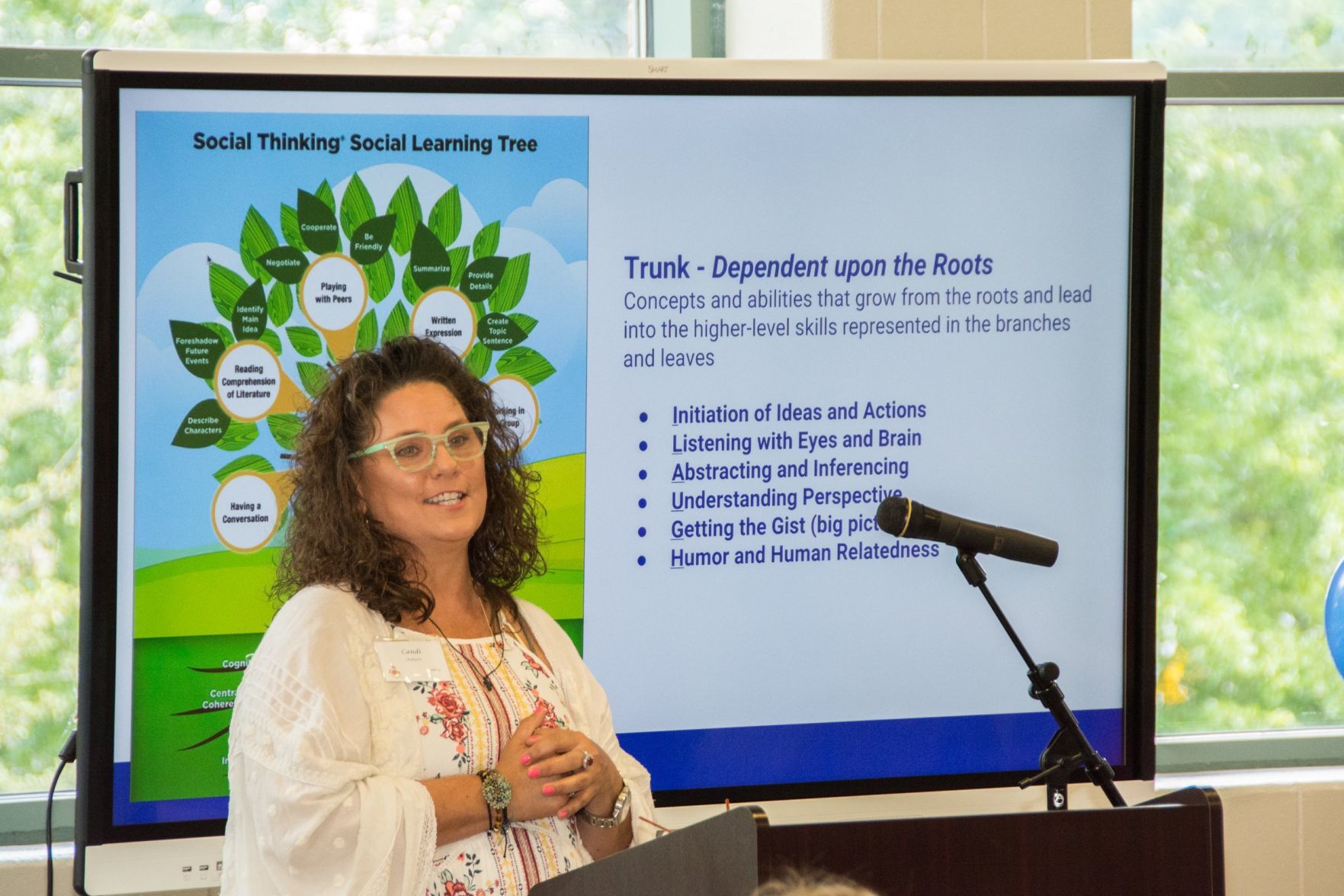 Candi Chiburis, speaks at the Friends of Miriam Luncheon